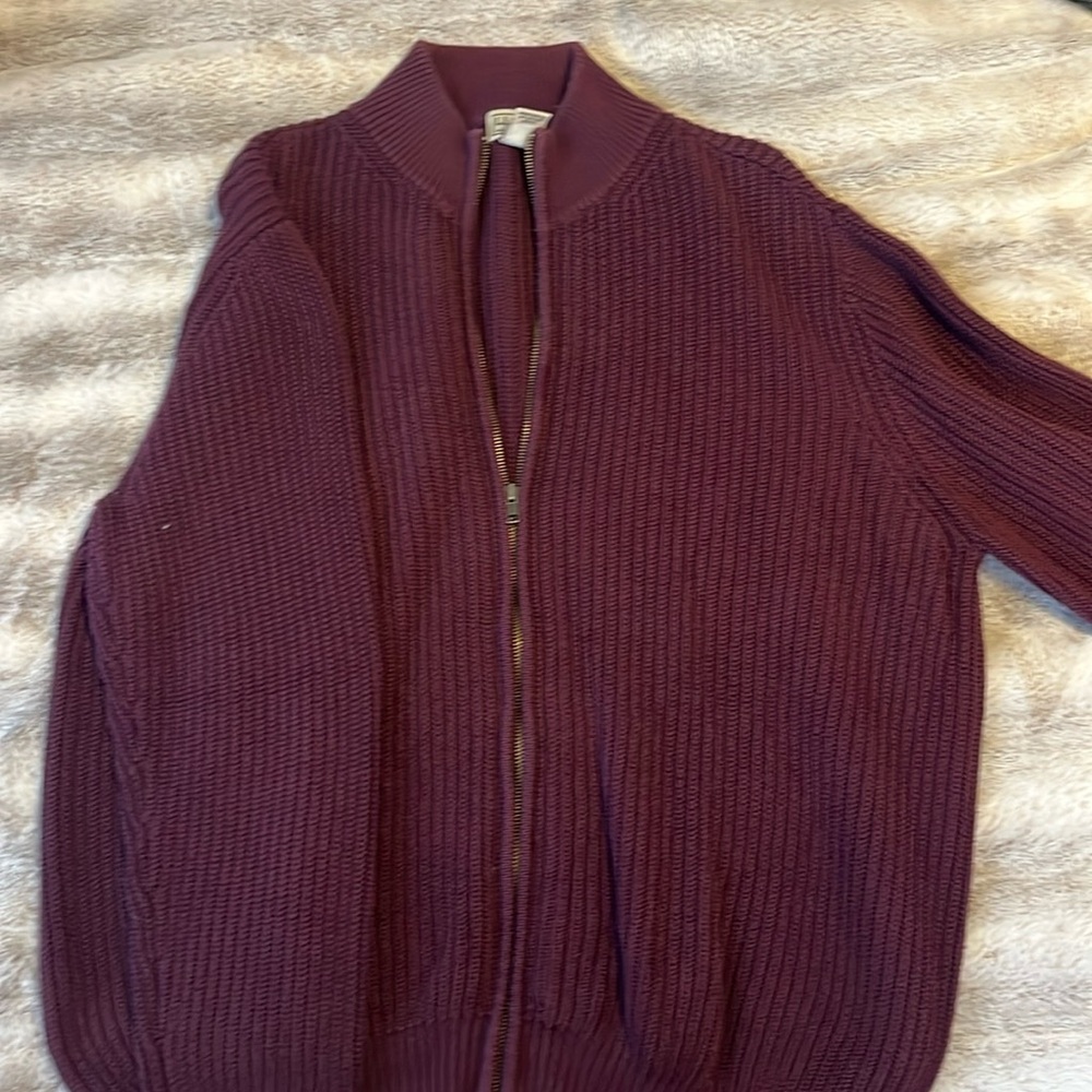 Vintage 1990’s LL Bean Men’s Cableknit Zipup